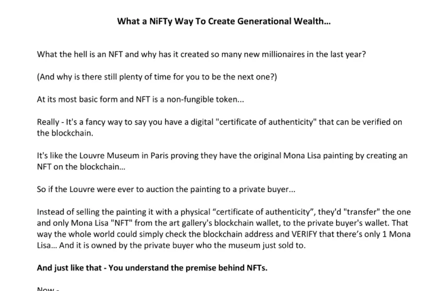 Here's Email 05 Of That 8 Part Sequence, Getting Into Deeper Topics Of Education And Selling Harder