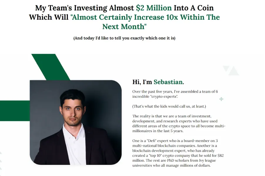 A 2nd Opt-In Lead Gen Page In The Crypto Niche Used As Part Of A/B Test